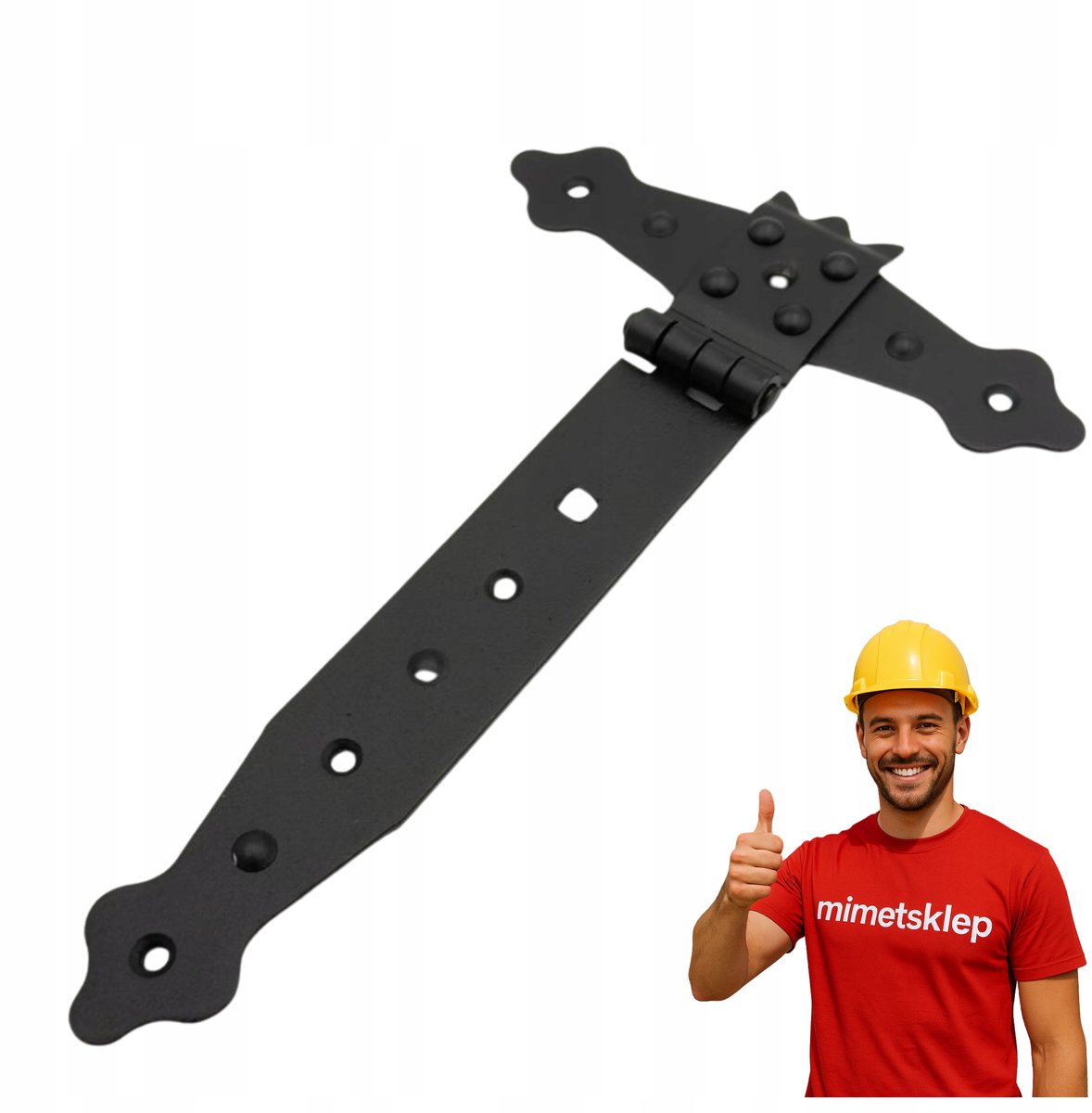 Zwarte Altan Scharnier 200mm - Kruisvormig, Decoratief, Voor Deuren & Luiken