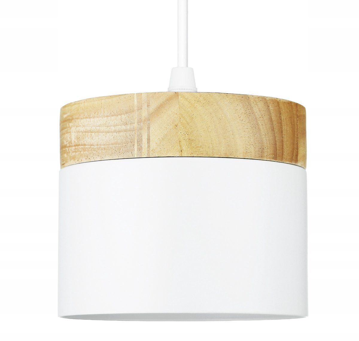 Minimalistische Hanglamp Wit E27 LED Hout