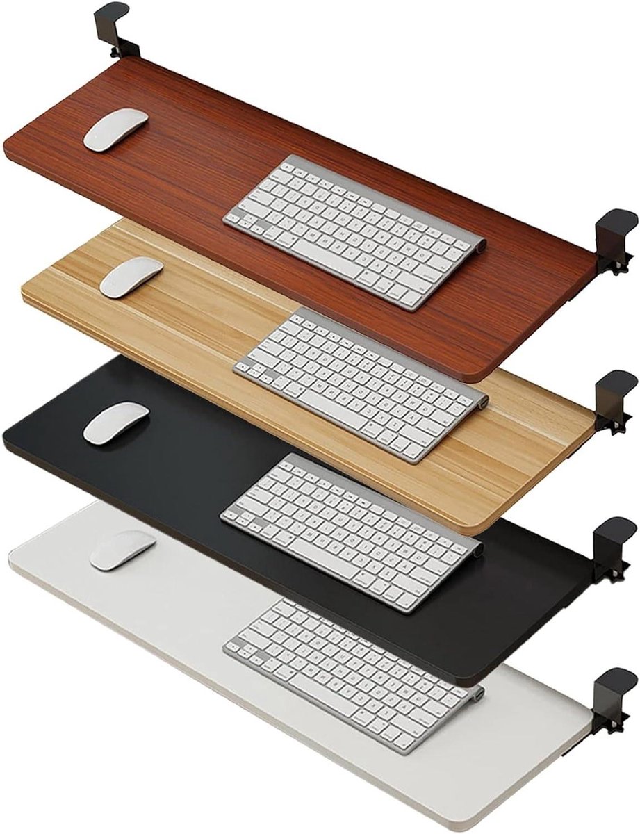 Verstelbare Klem - Bureau Extender - Werkruimte Organiseren - Zonder Boren - 3 Maten - Houtkleur