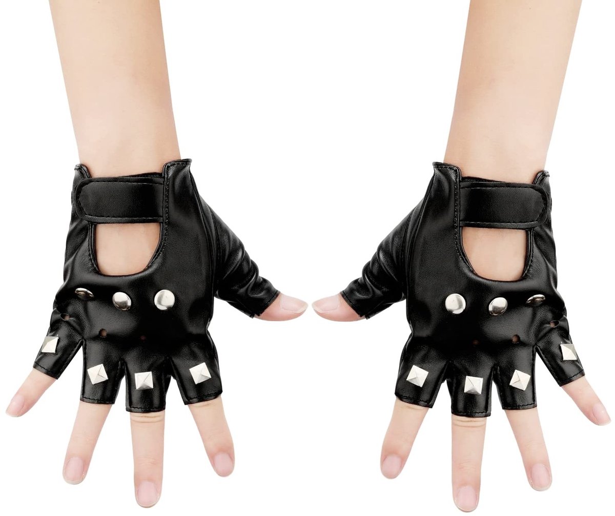 Dailygoods- Vingerloze Handschoenen Stijlvol - PU Leren Handschoenen - Zwart - Half Vinger - Geschikt voor Mannen/Vrouwen - Handpalm Omtrek 24 cm