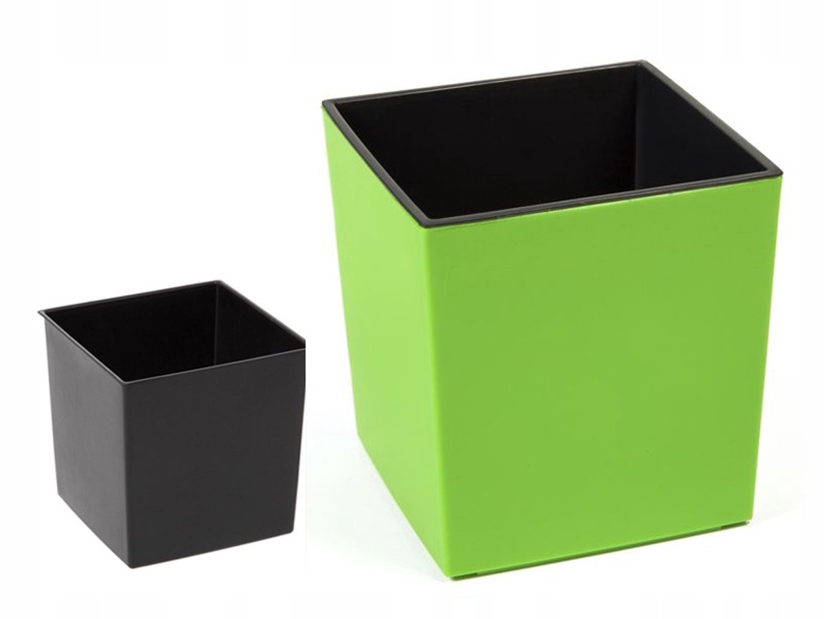 Lamela Vierkante Kunststof Pot 19x19cm Lichtgroen Binnen/Buiten