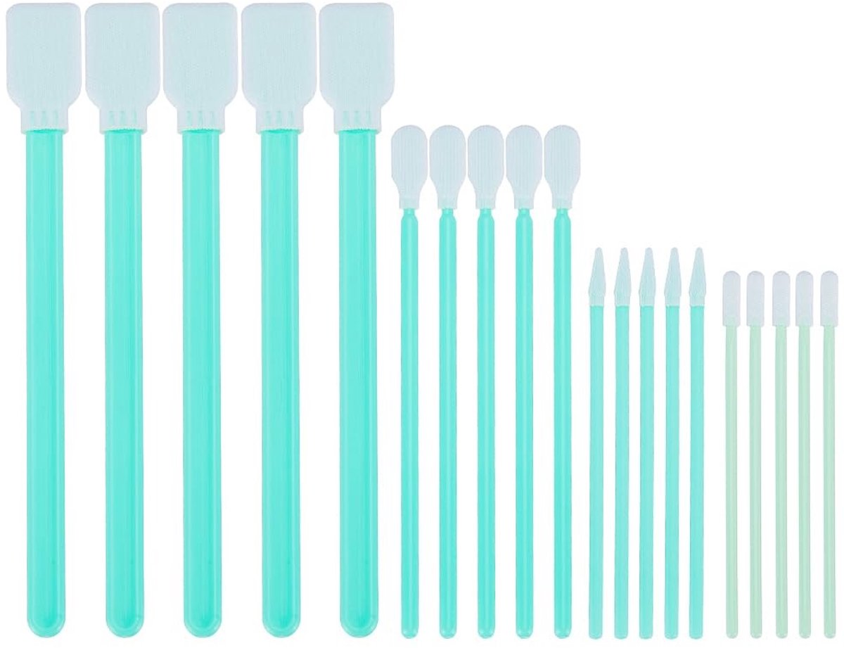 Dailygoods - Foam Reiniging Wattenstaafjes - 100 Stuks - Stofvrije Spons Tip Kit - Aquamarijn - Geschikt voor Elektronica - Perfect voor Scanners en C...