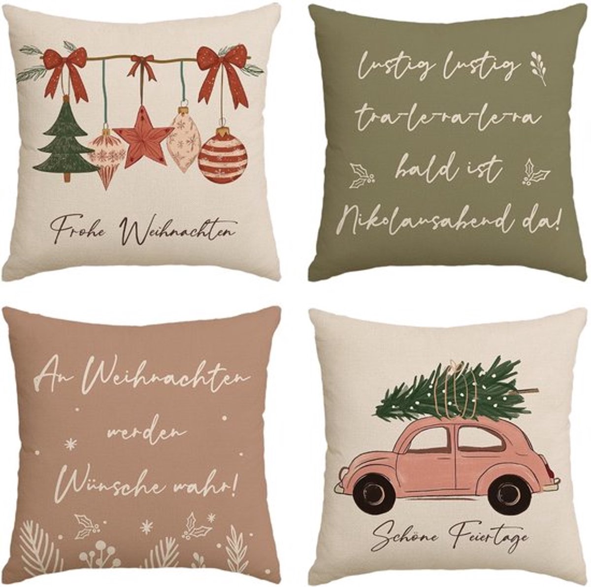 Allecto - Decoratieve Kussenhoezen - Set van 4 - Modern en Warm - 40