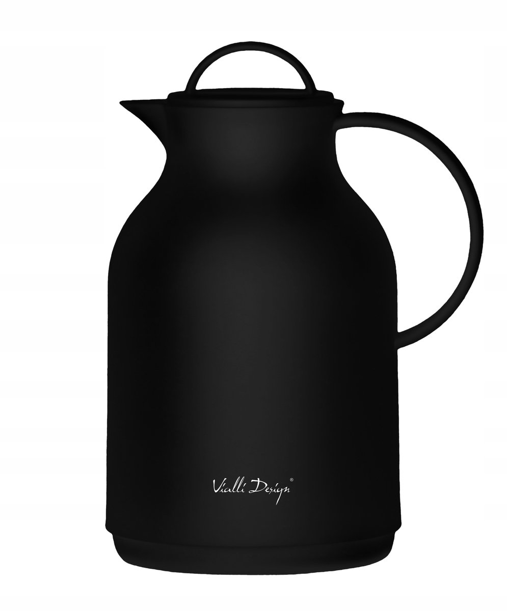 Vialli Design Amo Thermos 1000 ml - Glas geïntegreerd, Zwart