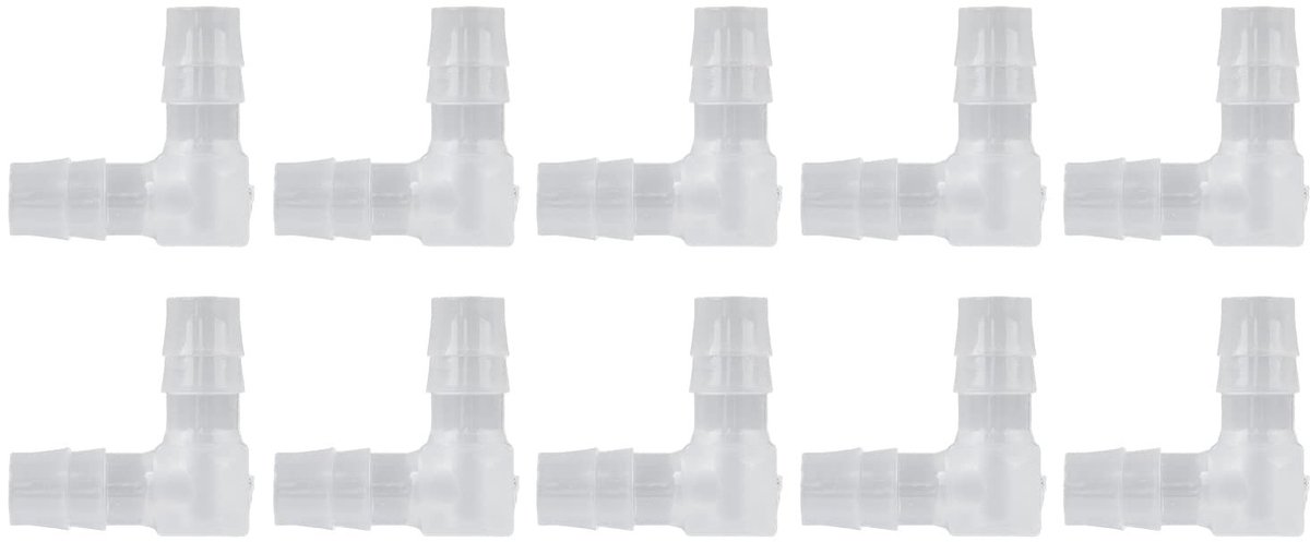 JHUBERS - 10Pcs Plastic Elleboog Slangtule - 90 Grad Fitting - Functionele adapter - 8 mm - Prikkeldraad Joint - Geschikt voor industriële toepassi...