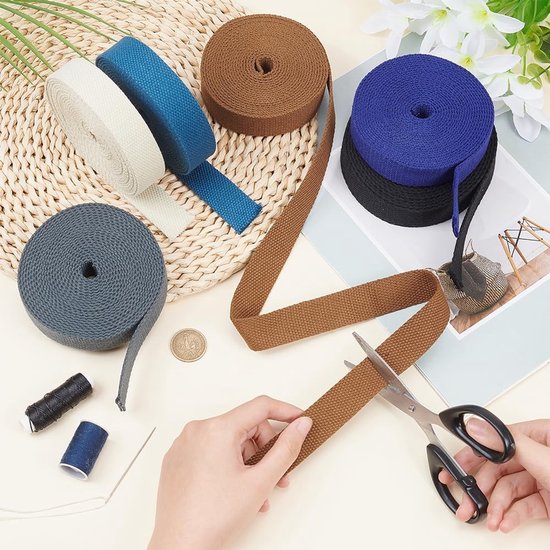 JHUBERS- Katoenen Riem 25 mm Breed - Luxe Tassenriem - Dikke Riem - Hoge Dichtheid - Knutselaccessoires - Geschikt voor Stoffen Draagtassen - Tasriem van Jhubers — afbeelding 2