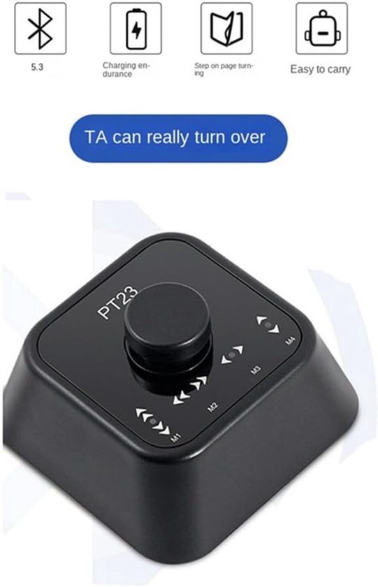 Bluetooth Voetpedaal voor Bladmuziek - Draadloze Pagina-Omslager voor Gitaar en Piano - Automatische Bladmuziek Reader voor en Smartphone - Hands-free Pagina Ombladeren - Wit — afbeelding 2