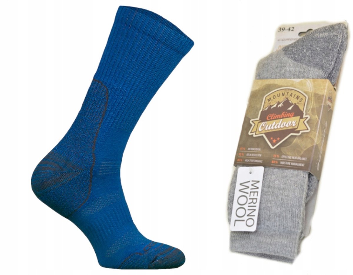 Comodo Merino Wool Trekkingsokken Warm en ademend Blauw