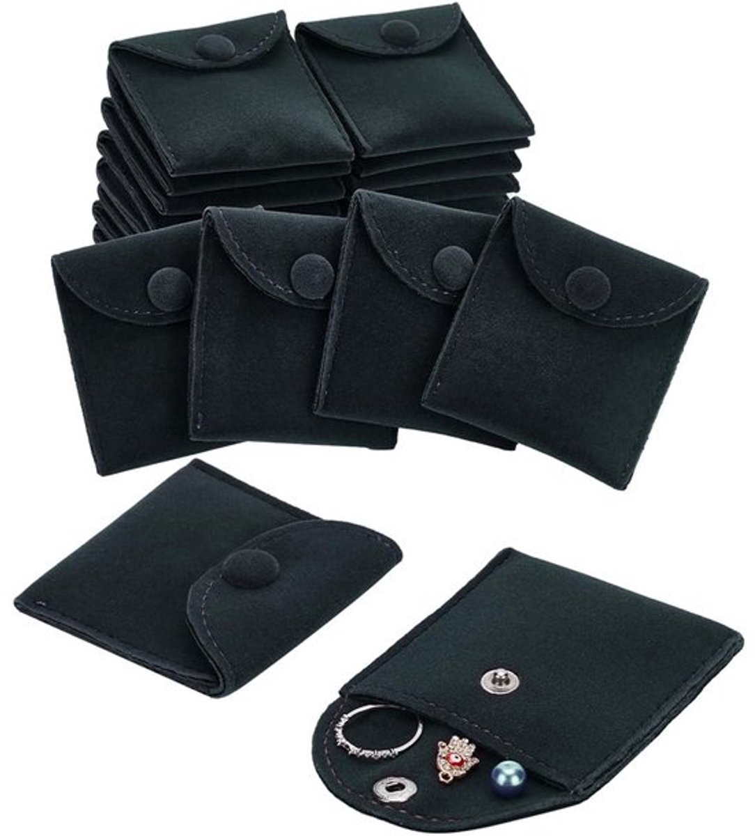 Allecto - Fluwelen Sieraden Pouches - Opbergzakken - Leisteen Grijs