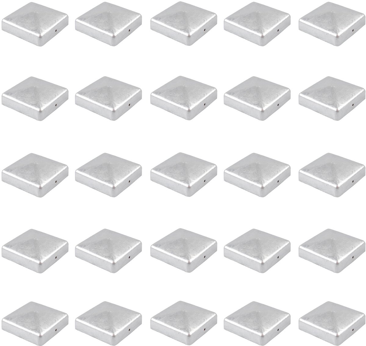 TRUTZHOLM - Paalkap Gegalvaniseerd - 121 mm - Piramide - Afdekkap voor Palen 12x12 cm - Verzinkt - 25 Stuks Set