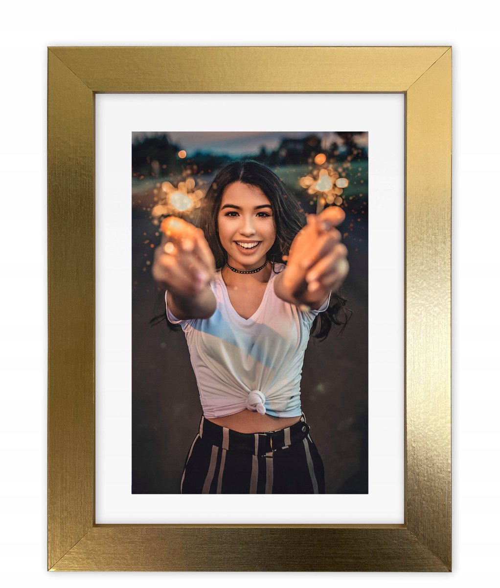 Gouden Fotolijst 15x21 cm met Passe-partout 13x18 cm