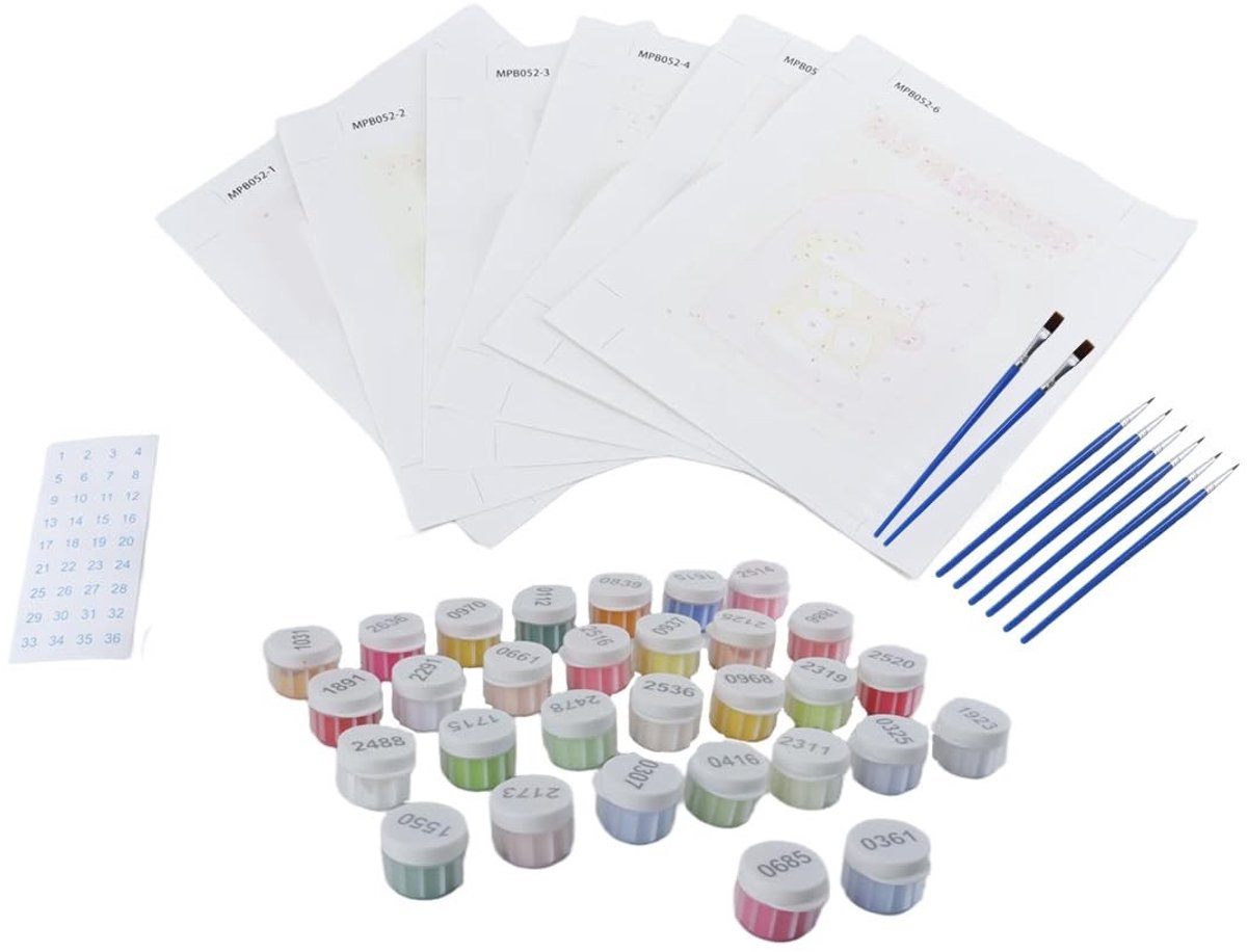 Dailygoods- Verf op Nummer Kit - 6-delige Set - DIY Acrylverf - Geschikt voor Beginners - Schilderkunst Kit - Afmetingen 15 x 20 cm - Schilderkit