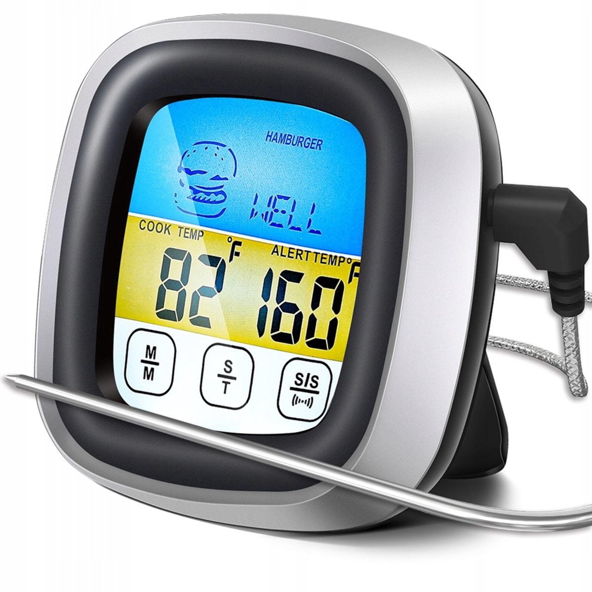 Digitale Vleesthermometer met Alarm en Verlicht Display voor BBQ, Oven en Grill