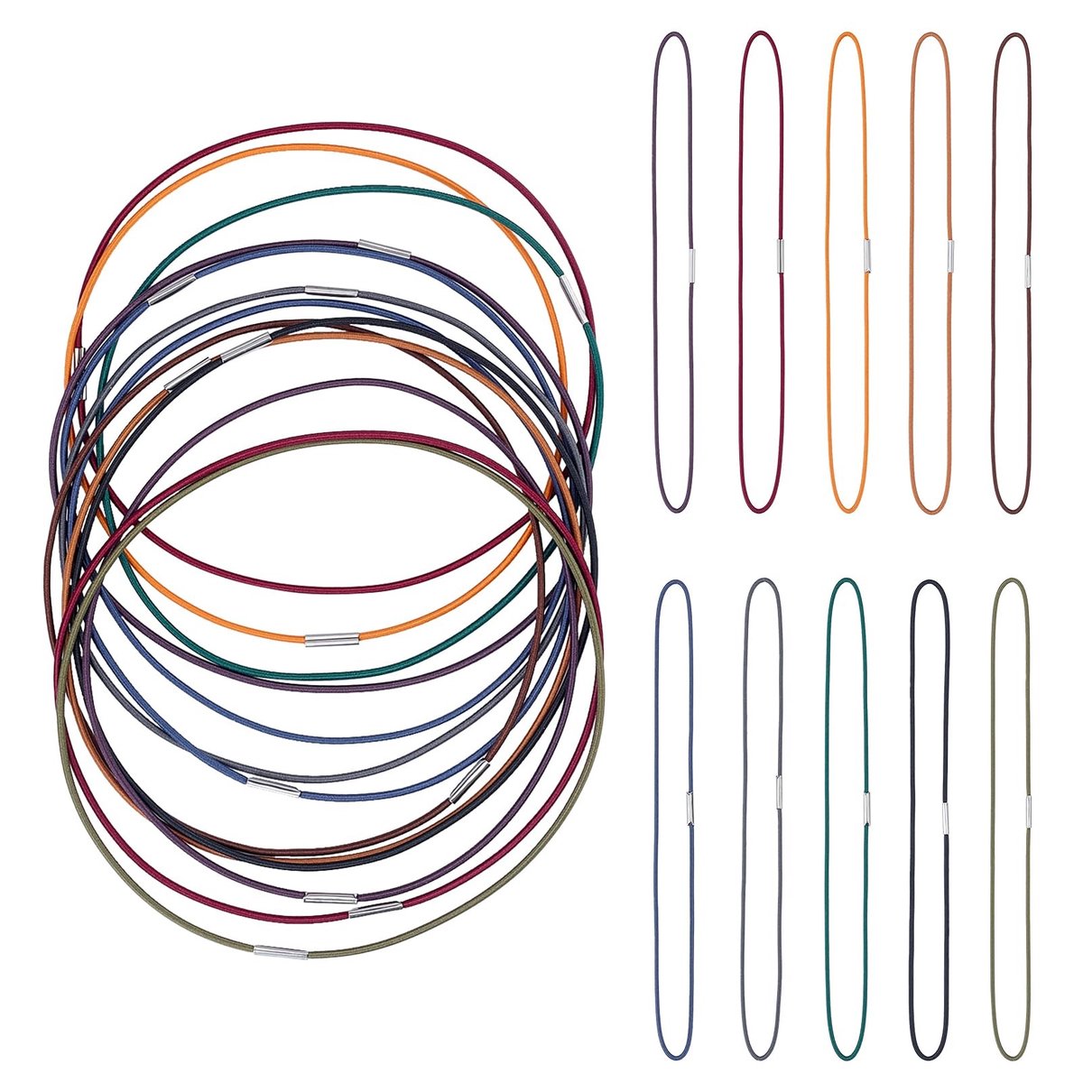 Dailygoods- Elastische Banden 13 Stuks - Kleurrijke Opvouwbare Koorden - Heavy Duty Stretch Band - Notebook Accessoires - Duurzaam Nylon - Notebookbanden