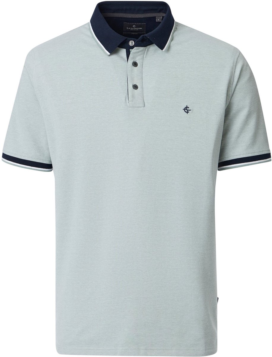 CASAMODA Polo Piqué Contrast Lichtgroen - Maat XL - Heren