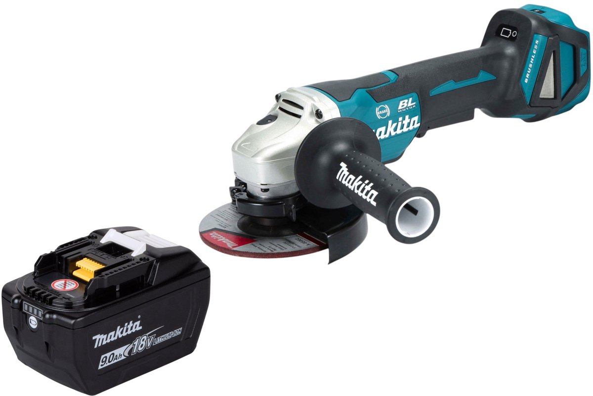 Makita DGA 517 Z Accu haakse slijper 18 V 125 mm borstelloos solo - zonder accu, zonder lader