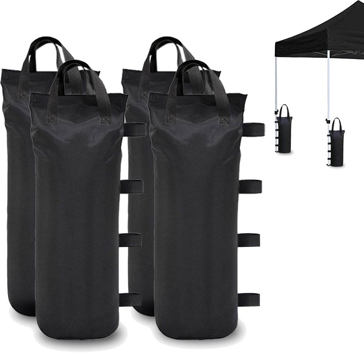 JHUBERS- Zandzakken 4 stuks - Zandzakken voor paviljoen - Watergewichtzakken - Herbruikbaar - 800D Oxford - Lichtgewicht 50x22 cm - Gewichtzakken