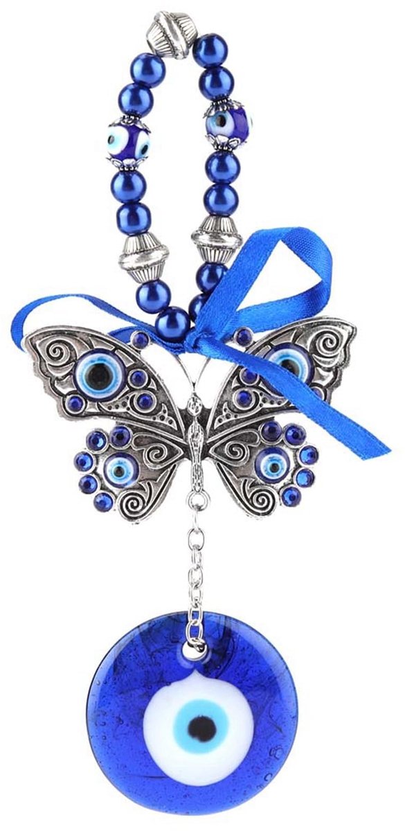 BRENZOOS- Boze Oog Amulet - Beschermende Hanger - Talisman voor Geluk - Decoratie voor Thuis - Hoogwaardige Materialen - 12.5 x 9.5 cm - Geluksamulet