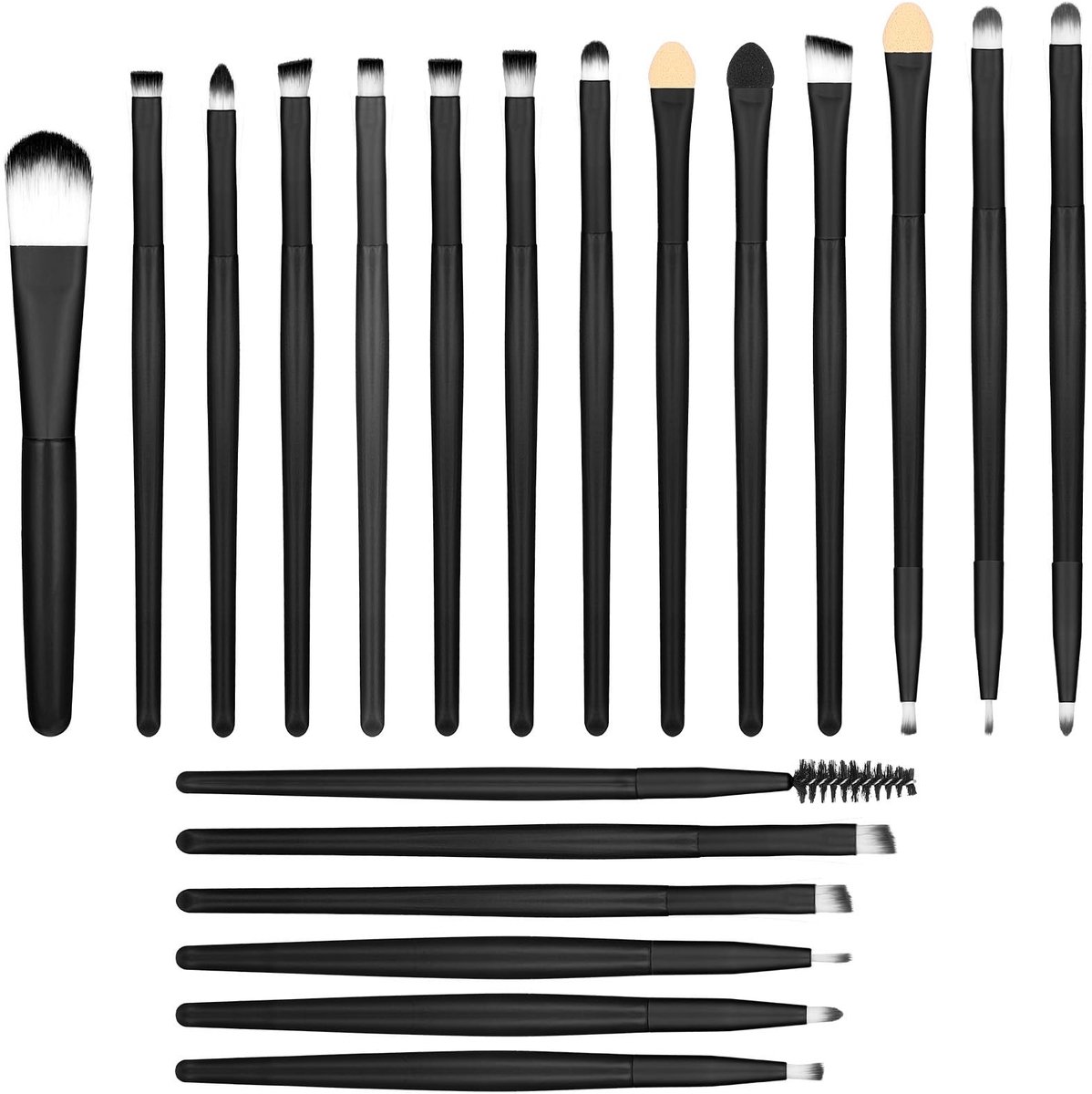 BRENZOOS- Kwastenset 20 Stuks - Make-up Penselen - Poederkwast - Oogschaduwkwast - Blusher Kwast - Zachte Nylon Haren - Make-upkwasten