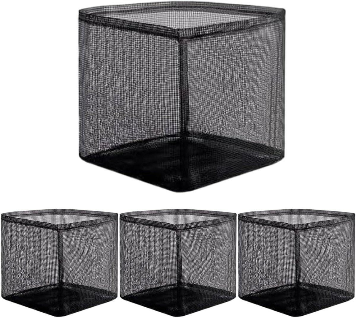 Vijvermand 4 stuks - Waterplant manden - Planten verzorgen - Ademend wortelsysteem - 45 x 105 x 45 mm - Zwart