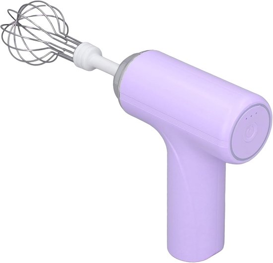 Draadloze Handmixer - Elektrische Garde - Keuken Assistent - 3 Snelheden Verstelbaar - Compact Lichtgewicht - Paars van Merkloos — afbeelding 2