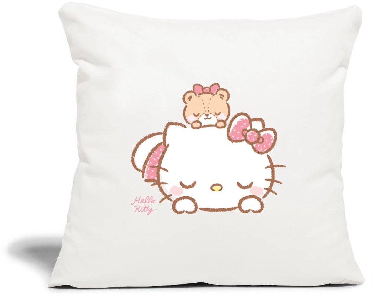 Hello Kitty Met Teddy Op Haar Rug Sierkussenhoes, 45 x 45 cm