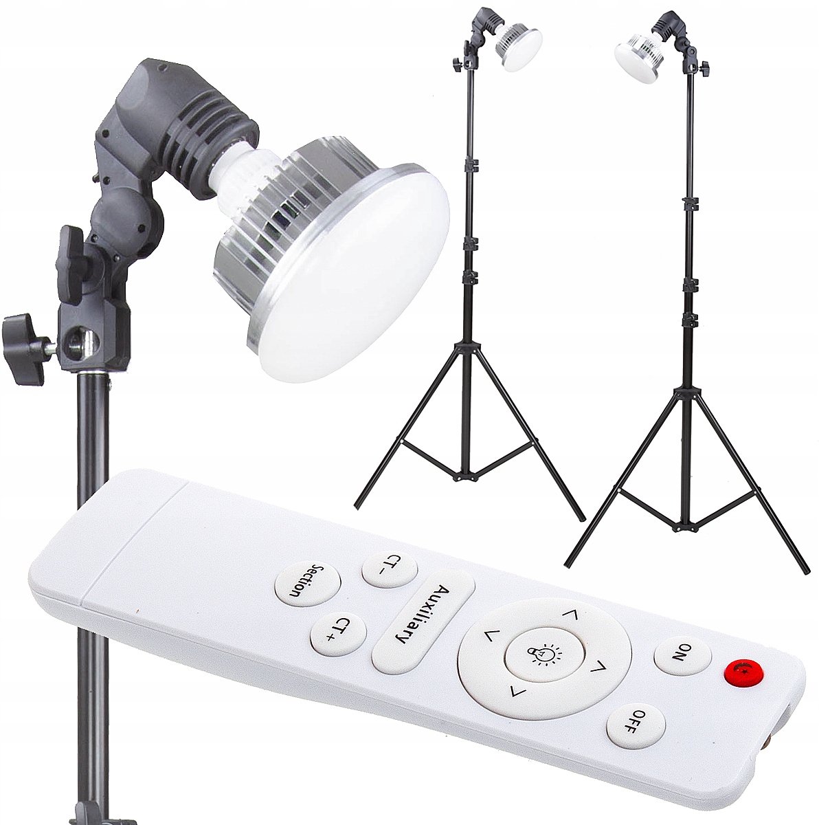 DuoUp™ Verlichtingsset: 2x LED 150W Lampen, Statieven & Afstandsbediening
