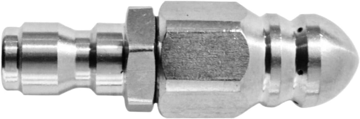 Riool Hogedrukspuit - Rioolreiniger Mondstuk - Verstopping Verwijderen - Roestvrij Staal - 6 mm Koppeling - Zilverkleurig