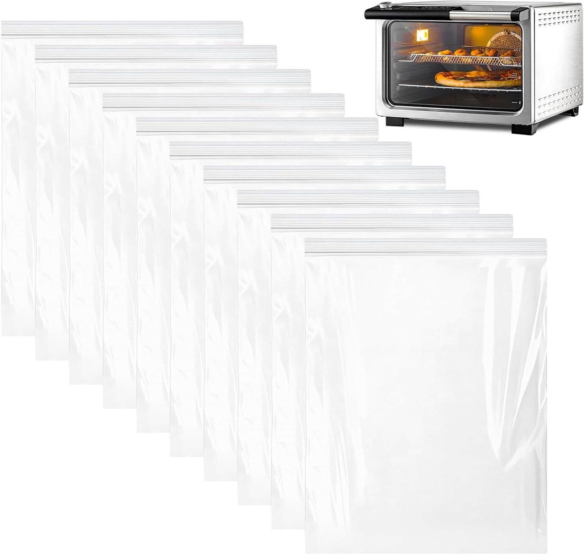 Ovenrooster Zakken - Vetverwijderaar - Keukenonderhoud - Zegelmethode - 10 Stuks - Transparant
