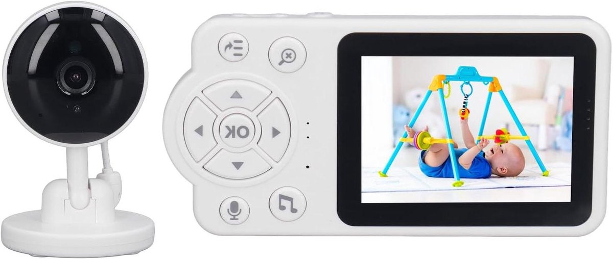Draadloze Babyfoon - Video Monitor - Baby Bewaking - Tweerichtingsgesprek - 2.8 Inch Scherm - Wit