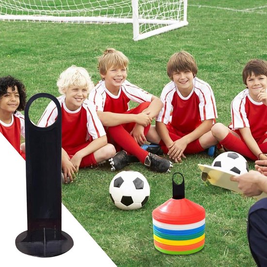 Voetbal Kegel Houder - Disc Organizer - Training Organiseren - Sterk PP Materiaal - 19.05 cm - Zwart — afbeelding 4