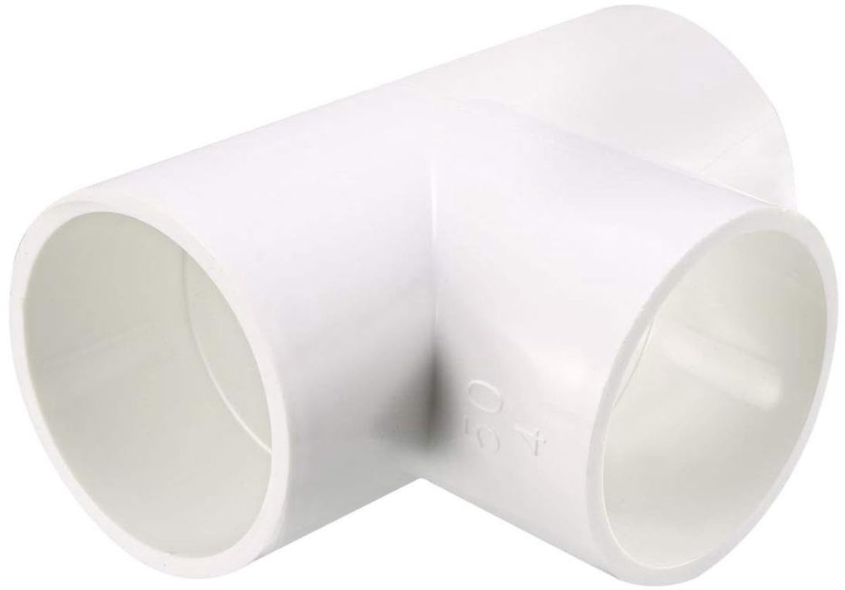 Dailygoods- Pijpfitting Slip Tee - 50 mm PVC - 3-weg Koppelingsverbinding - Tuinwaterpijpadapter - Sanitair - Duurzaam en Slagvast - PVC Connector