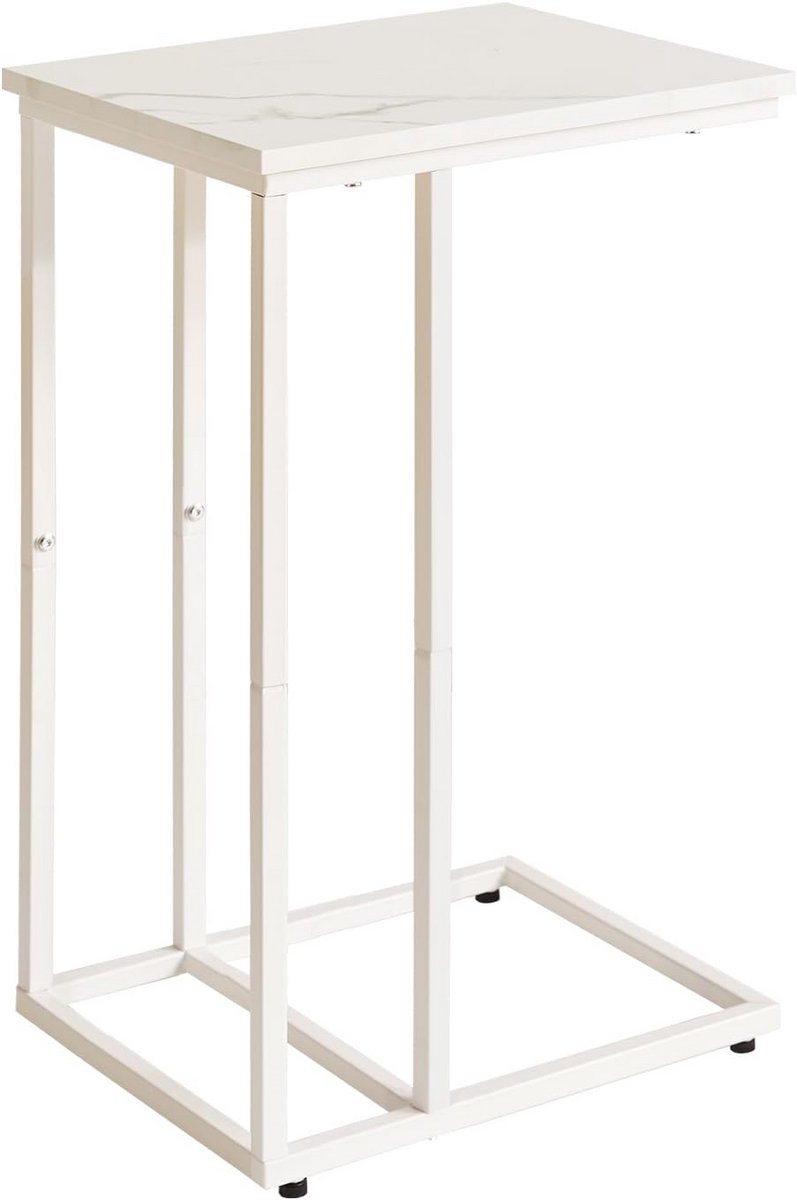 C-vormige bijzettafel - Slabank tafel - Woonkamer decoratie - Stabiele metalen frame - 30 x 40 x 63 cm