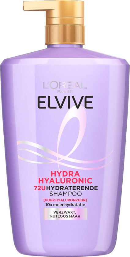 L'Oréal Paris Elvive Hydra Hyaluronic Shampoo - Voor verzwakt, futloos haar - 10x meer hydratatie - 1L
