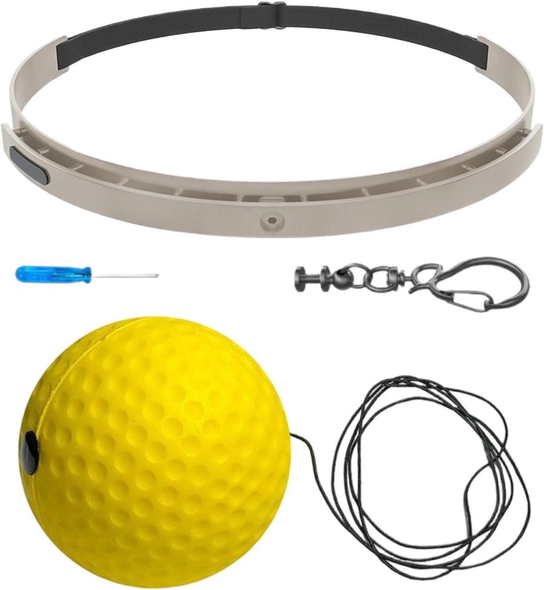 Boksbal - Reactietrainer - Coördinatie Oefenen - Hoofdband Set - 6 cm Bal - Rood Zwart