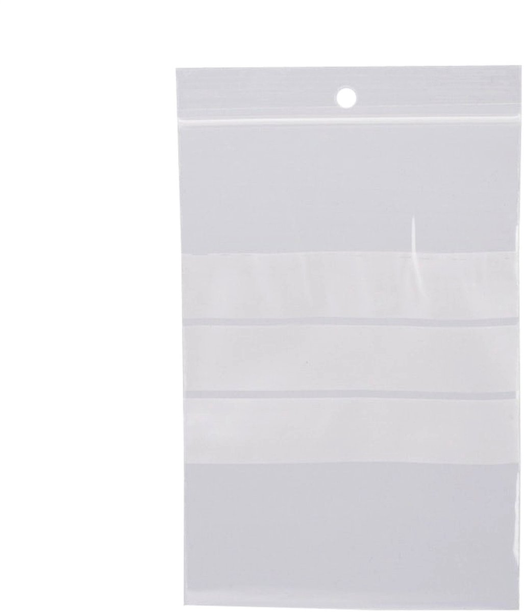 Inpakr Gripzakjes 1000 stuks - 120x180 mm - 50 micron - Transparant - LDPE - met schrijfvlak