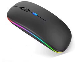 Draadloze LED Muis – Bluetooth muis – LED verlichting – RGB – Laptop en Gaming muis – Draadloos – Zwart – CHPN