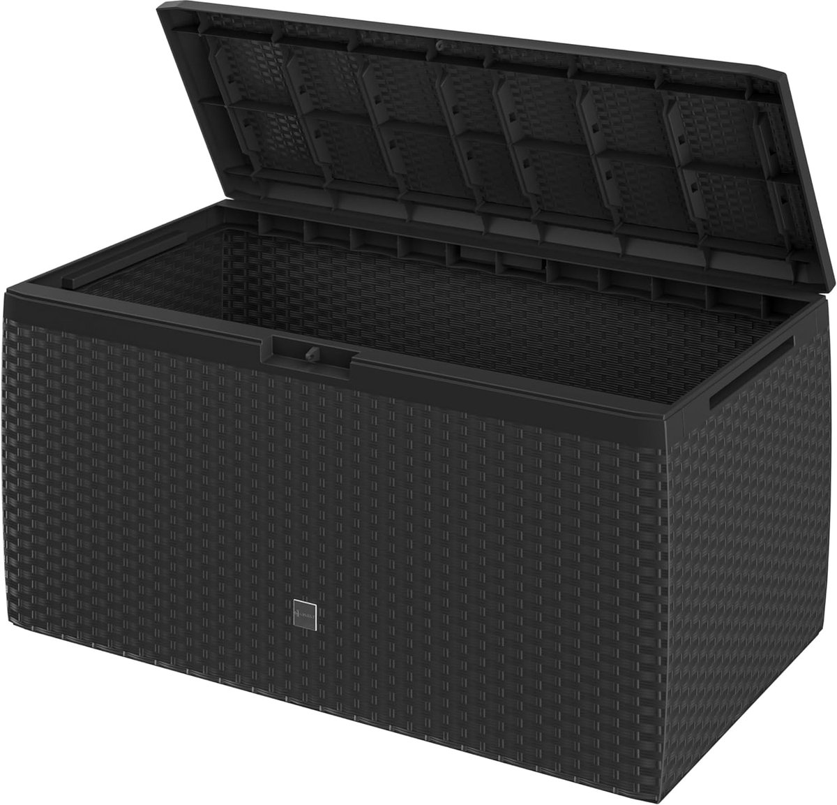 Opbergbox XXL - Tuinbank Kussenbox - Tuinopslag Buiten - Rattan Look Wielen - 290 Liter Capaciteit - Antraciet