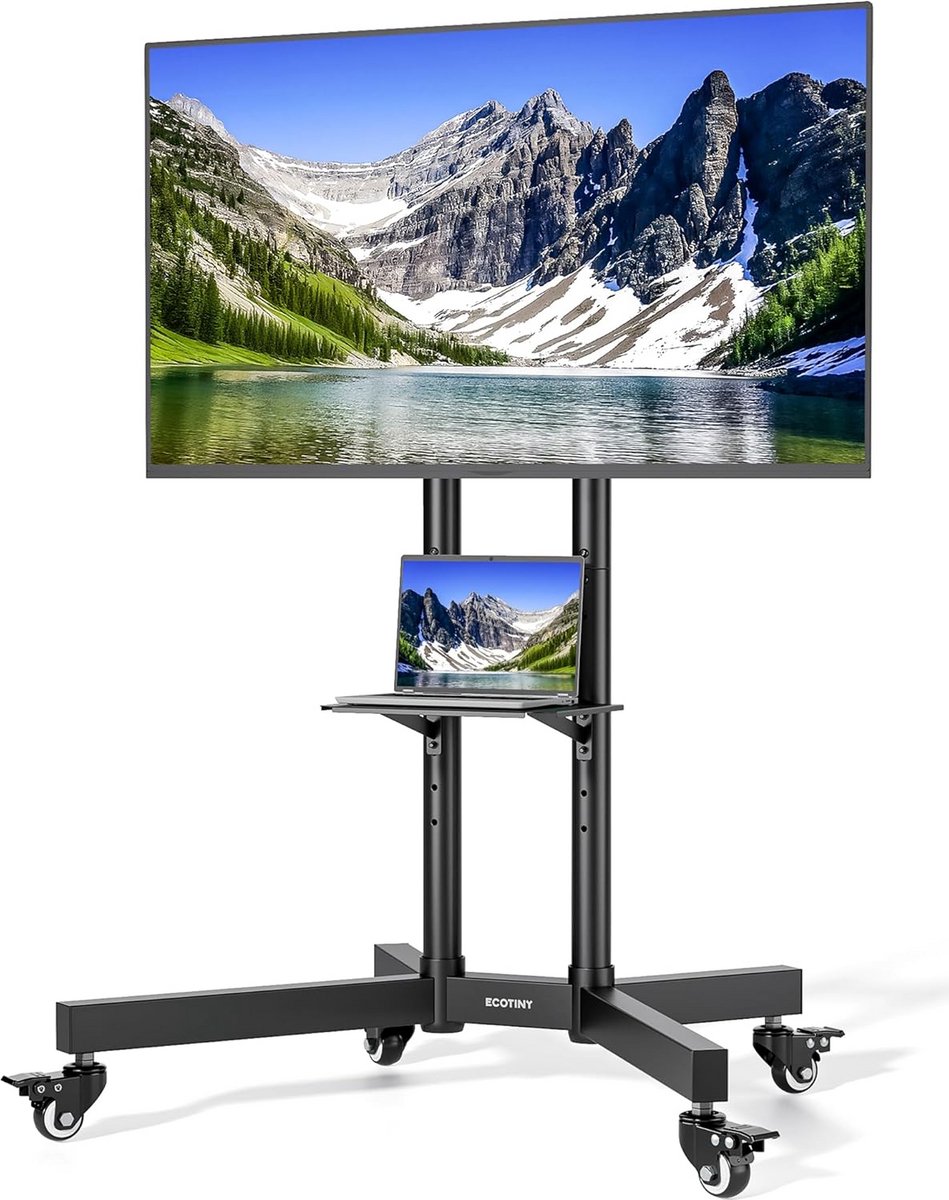 TV Stand Mobiel - TV Trolley - Presentatie Tonen - Inklapbaar Ontwerp - 32-85 inch - Zwart