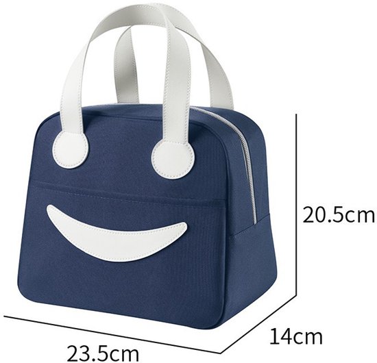 Draagbare Mini Geïsoleerde Lunch Bag, Klein Blauw, Schattig, Outdoor Picknick & Opbergtas — afbeelding 3