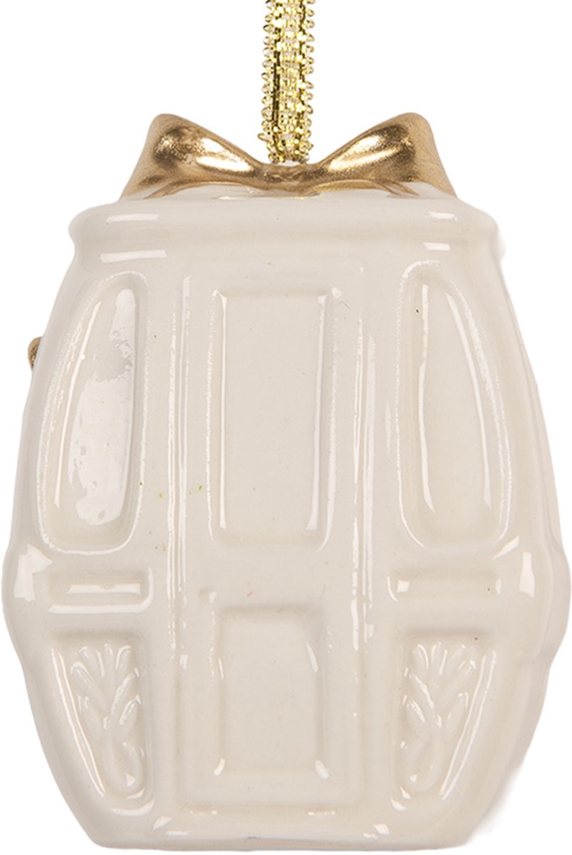 Clayre & Eef Kersthanger 5x4x6 cm Wit Porselein