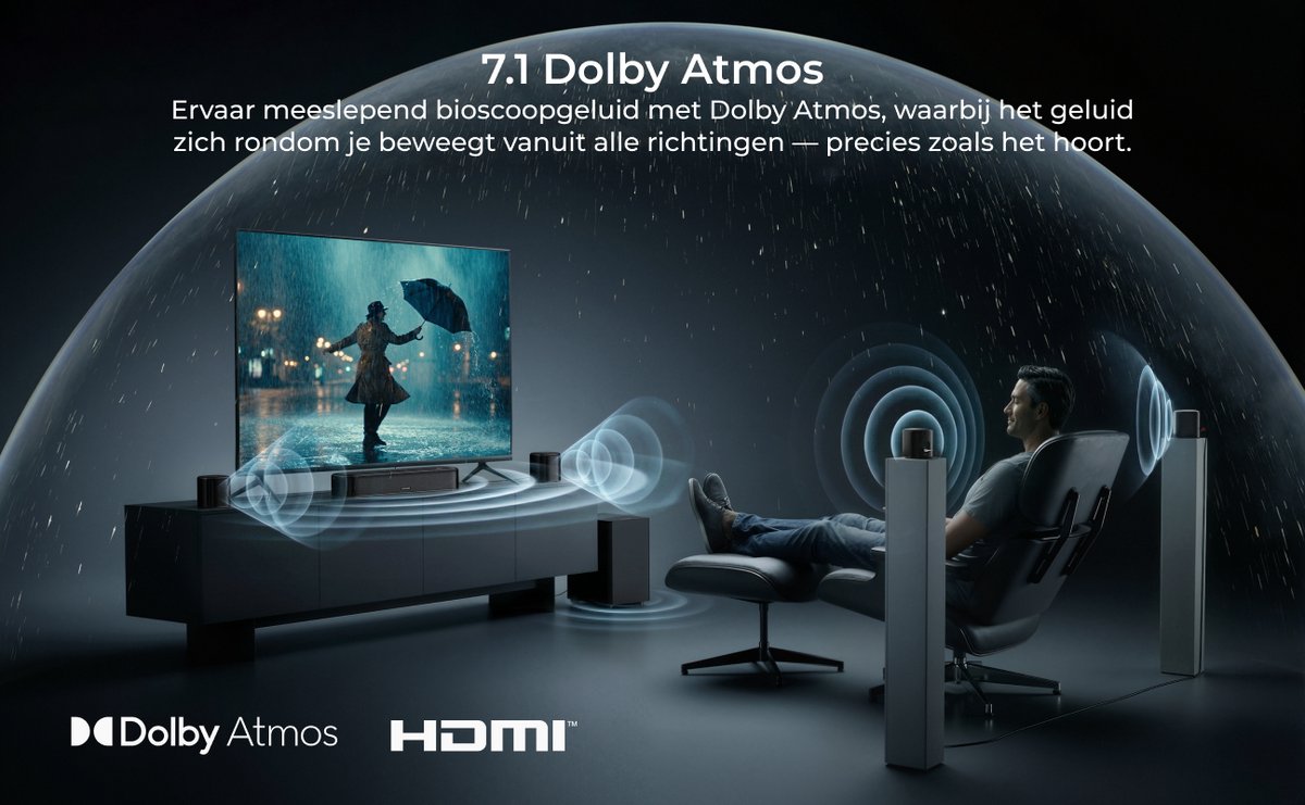ULTIMEA - 7.1 Soundbar met Dolby Atmos - met 4 Surround - afbeelding 3