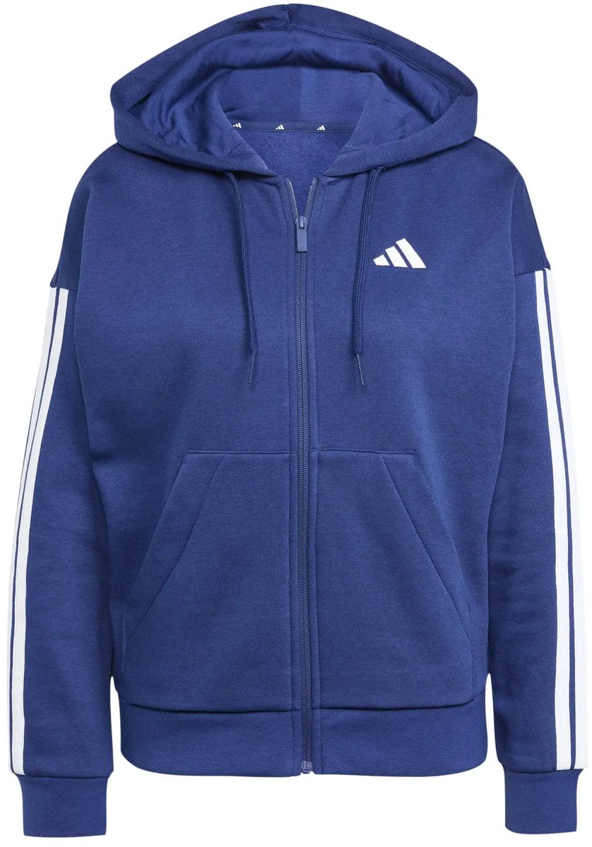Damescapuchon met volledige rits adidas Essentials 3-Stripes Blauw