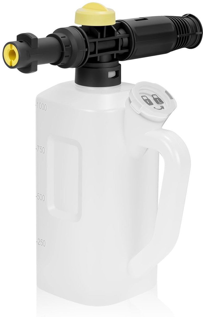 Dailygoods- Sneeuwfoam Lance 700ml - Verstelbare Sproeier - Hoge Druk 1400psi/3200psi - Schuimverbruik Instelbaar - Massief Messing - Inclusief Maatbeker - Schuimkanon