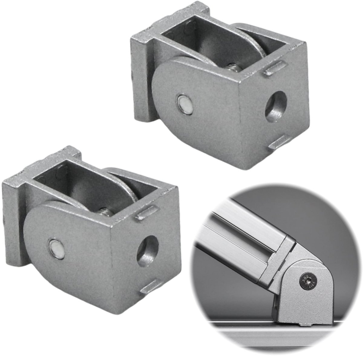 Cosensi- Hoekverbinder 180 Graden Draaihoek - Aluminium Profiel - 2 Stuks - Verstelbare Profielen - Zinklegering Connector - Geschikt voor EU-standaard