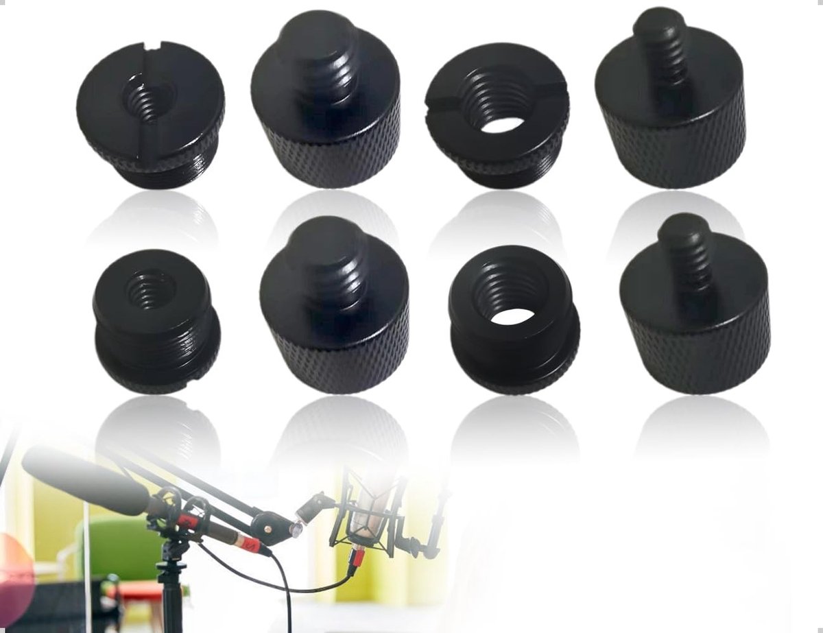Dailygoods - Set van 8 Microfoonstandaard Schroefdraadadapters