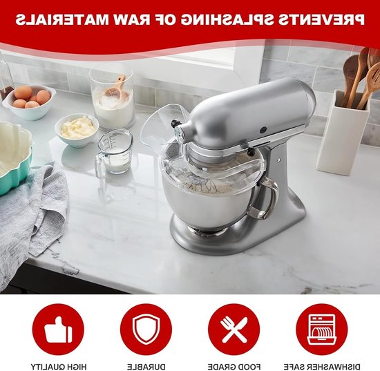 Cocoplus - Gietbeschermer - Mixeraccessoires - Transparant - Veilige pasvorm - Spatbeschermer - Mixer - Geschikt voor meerdere modellen - Diverse kleuren. van Merkloos — afbeelding 4