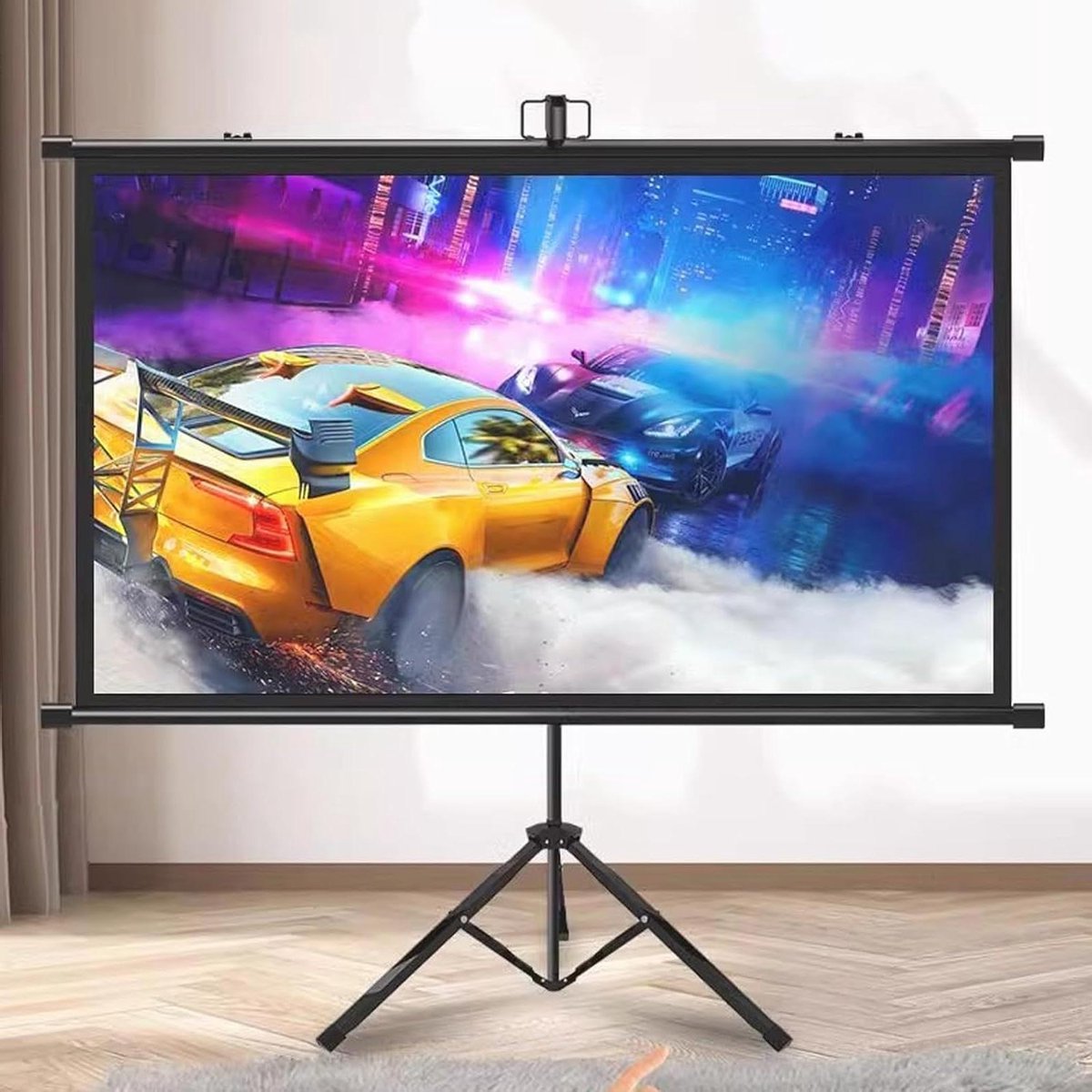 Projectiescherm met Statief - Draagbaar Scherm - Thuisbioscoop - Kreukvrij Glasvezel - 60/72 Inch - Wit