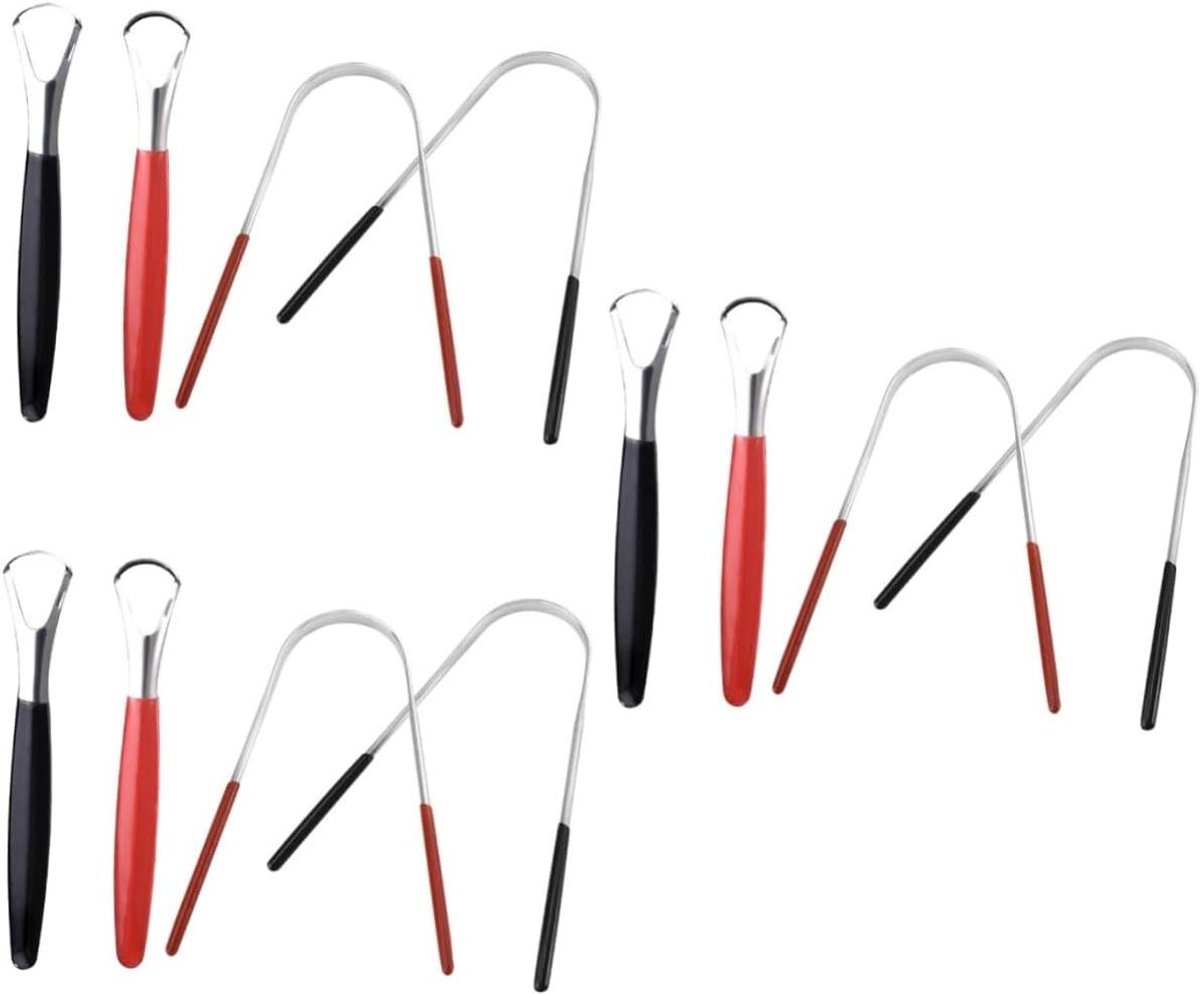 Tongschrapers RVS - Tongreiniger Mondverzorging - Effectieve Tongreiniging - Ergonomisch Antislip Handvat - 15 x 2.2 x 3 cm