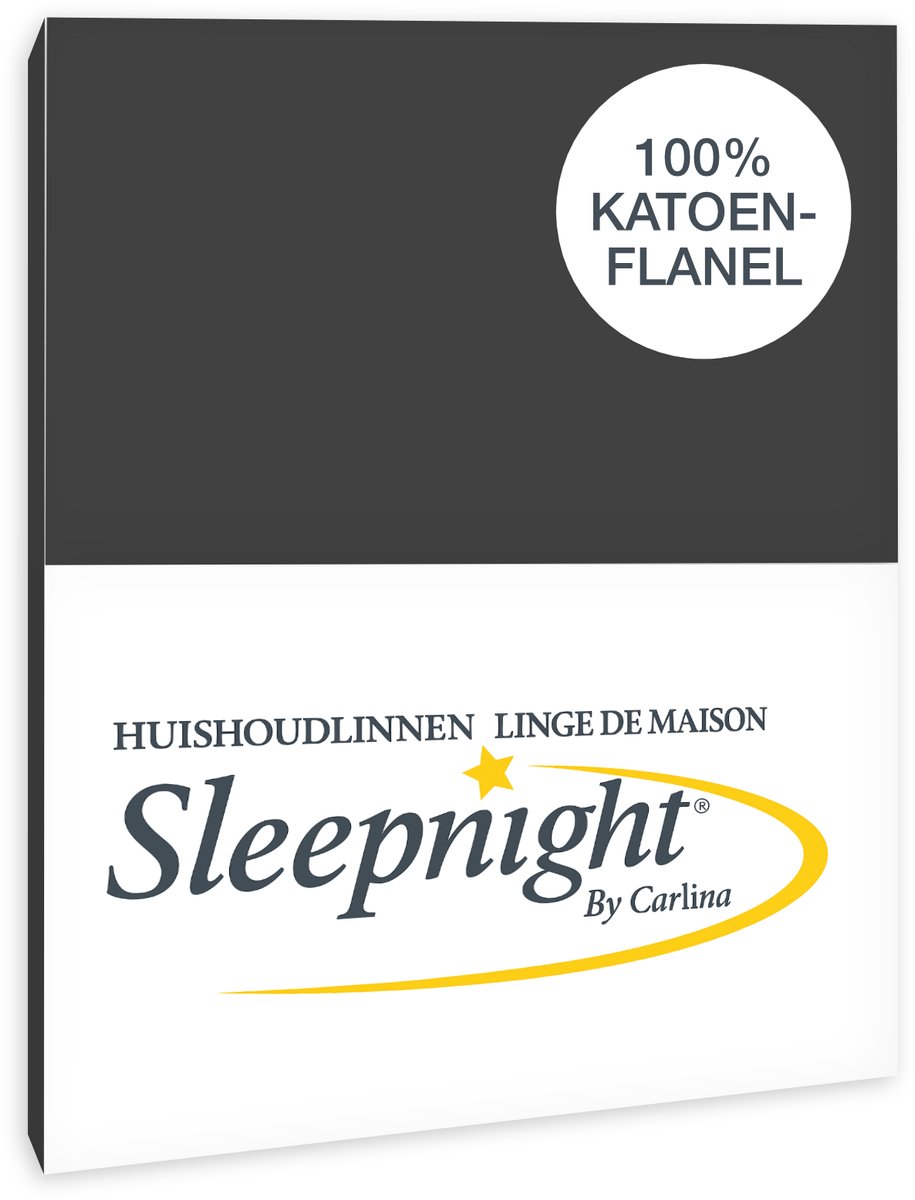 Sleepnight Kussensloop Flanel Antraciet - 65 x 65 cm - [Antraciet]